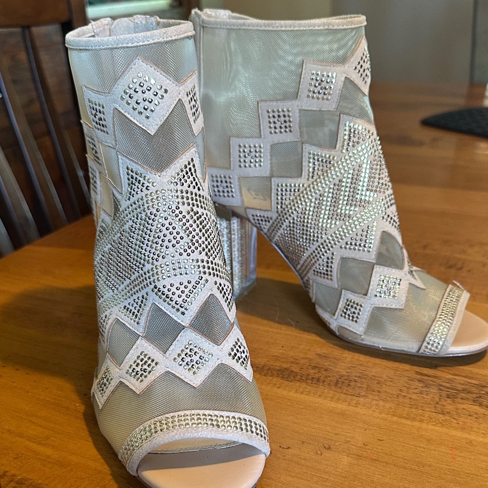 Katy Perry Collections Silver Mesh Heeled Boots